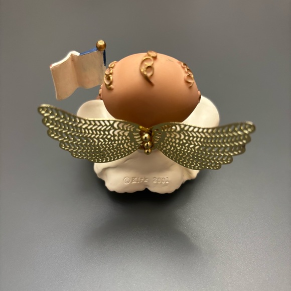 Angel with USA Flag Figurine Russ Angel Cheeks 2001 VINTAGE Independence Day - Picture 2 of 5